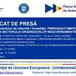 Comunicat de presa privind finalizarea proiectului Accelerarea digitalizarii pentru Fundatia Crestina Diakonia Filiala Targu Mures
