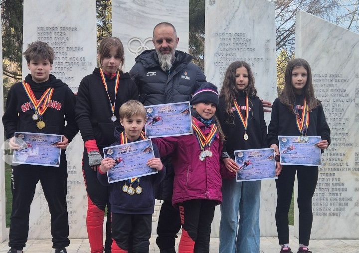Fratii Kun si echipa lor de la Speed Club pe podiumul Campionatului National de short track