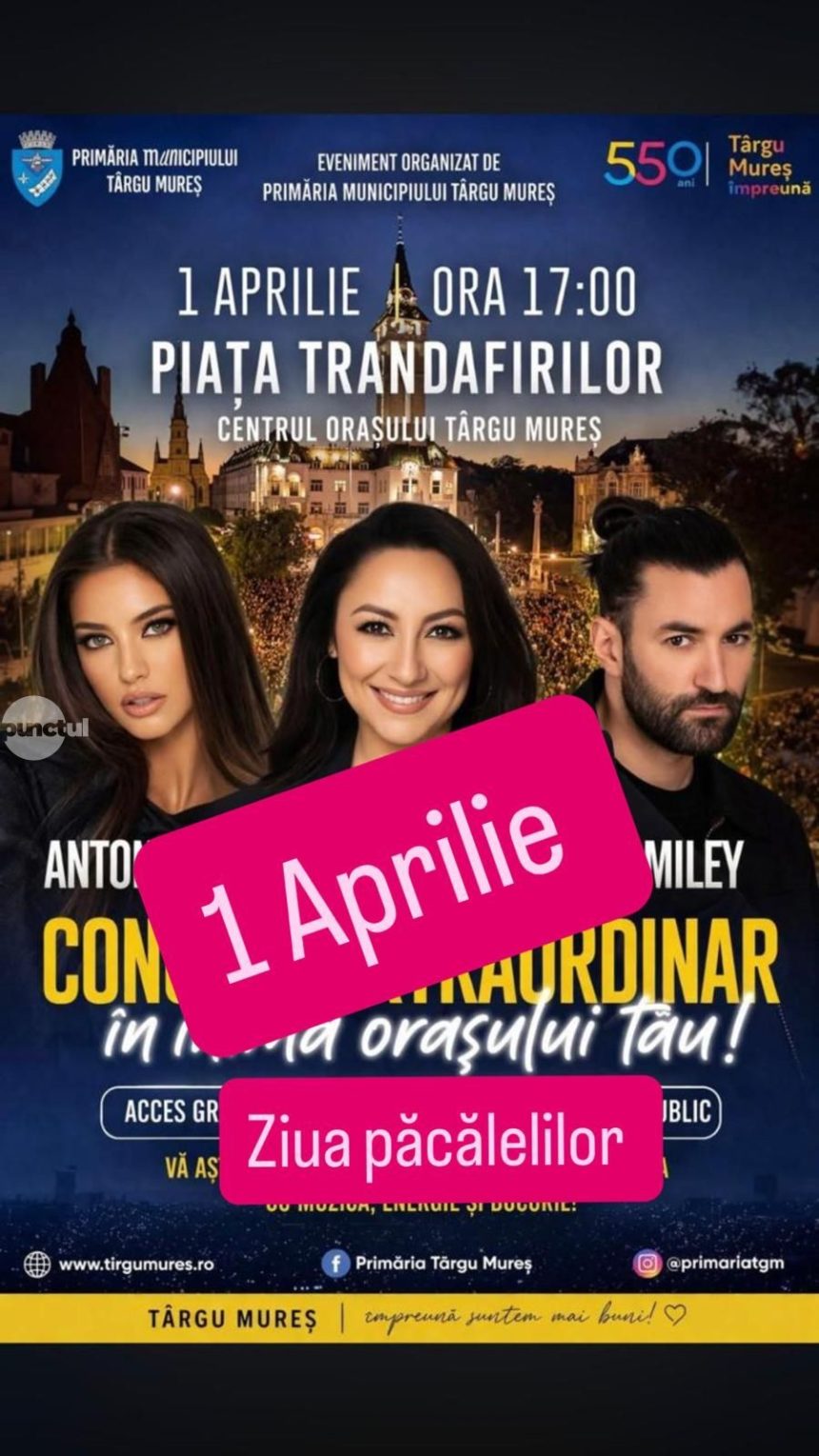 Primaria Targu Mures atage atentia asupra unui concert fals cu Smiley Andra si Antonia promovat pe retelele de socializare