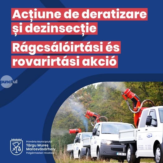 Primaria Targu Mures informeaza despre cosirea ierbii in diverse zone si incepera dezinsectiei in intreg orasul