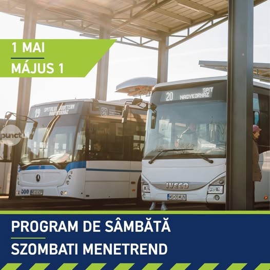 Programul de sambata 1 mai la Transportul local
