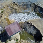 Noile imagini de la Salina Praid craterul se extinde iar zona ramane in stare de alerta