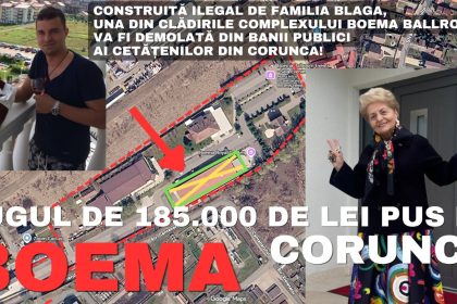 Una dintre saliile complexului Boema va fi demolata cu fonduri publice din comunitatea Corunca Familia Blaga a construit o fara autorizatie