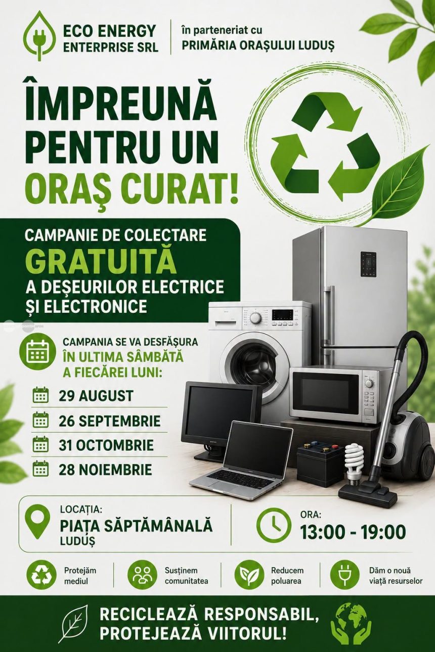 campanie gratuita de colectare a deseurilor electrice si electronice la ludus