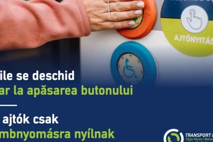 Autobuzele articulate din Târgu Mureș au uși care se deschid doar prin apăsarea butonului