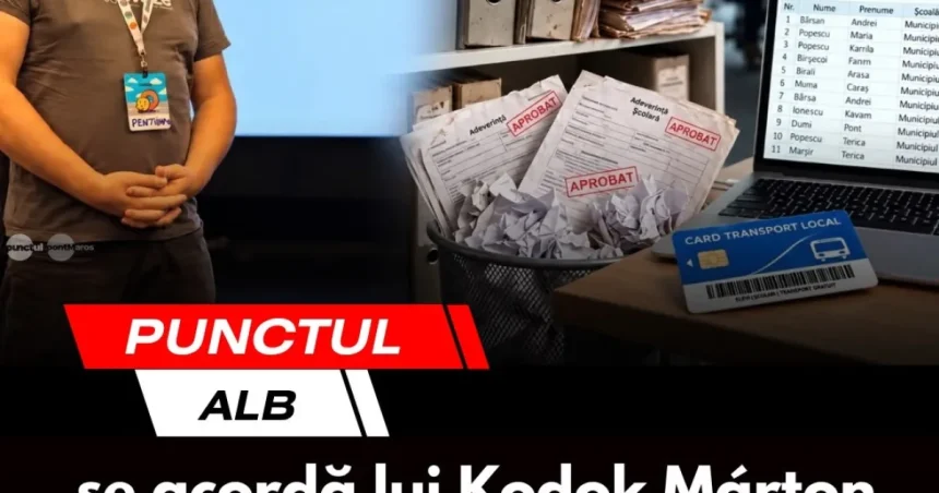 Punctul alb pentru Kodok Márton, datorită spiritului civic extrem de eficient!