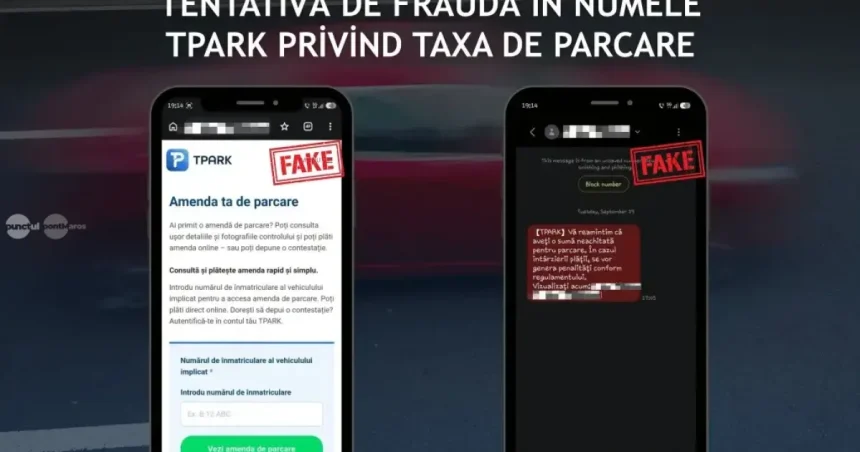 Atenție, șoferi! SMS-uri false de la TPARK cer bani pentru datorii de parcare