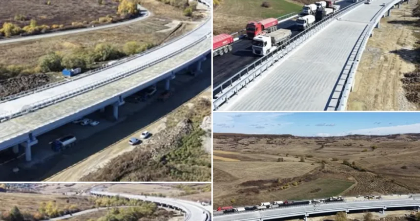 Începe asfaltarea pe cel mai lung viaduct de autostradă din România