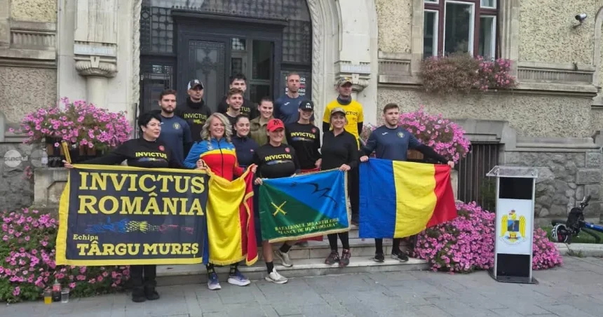 O mamă și cei doi fii ai săi au dus Ștafeta Veteranilor Invictus până la Târgu Mureș