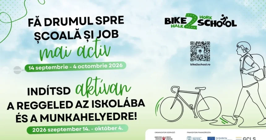 Șapte școli din Târgu Mureș se implică în campania „Bike/Walk 2 School” de anul acesta