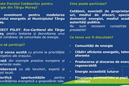 Târgu Mureș, selectat de Comisia Europeană pentru un panel al cetățenilor pe energie