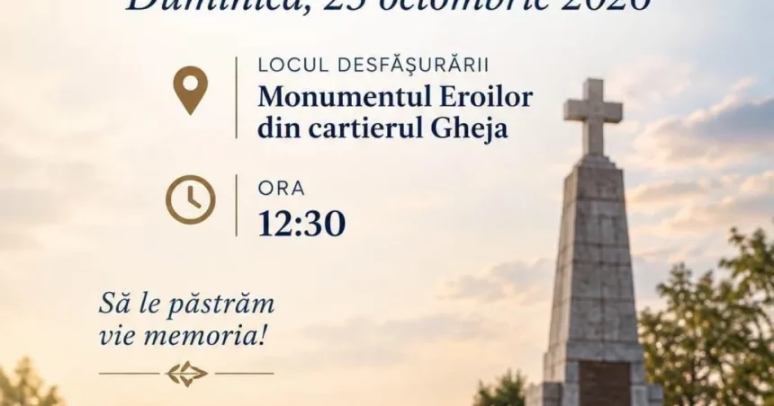 Ziua Armatei Române marcată la Luduș prin ceremonie la Monumentul Eroilor din Gheja